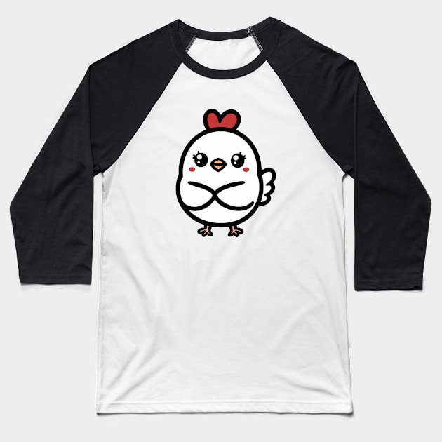 Cute Chicken Baseball T-Shirt by KayBee Gift Shop